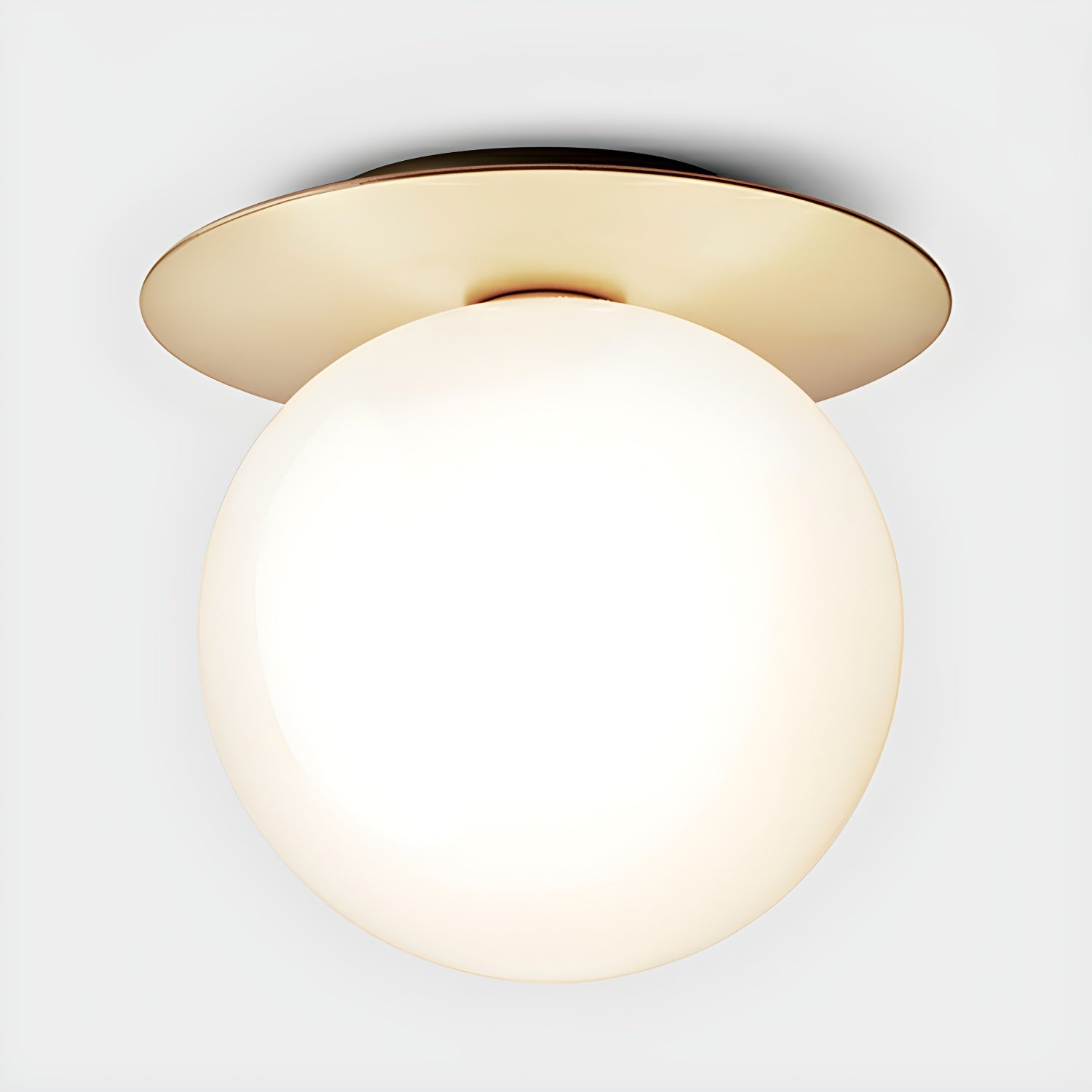 Modern Glass Globe Flush Mount Ceiling Light with Metal Frame - Stylish Downward Illumination