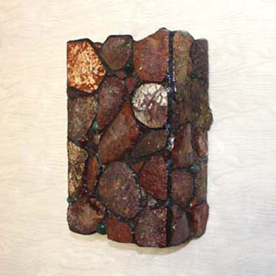 Rectangle Wall Light Industrial Vintage Stained Glass 2 Lights Wall Sconce Fixture for Bedside Clearhalo 'Industrial' 'Middle century wall lights' 'Tiffany wall lights' 'Tiffany' 'Wall Lamps & Sconces' 'Wall Lights' Lighting' 100120