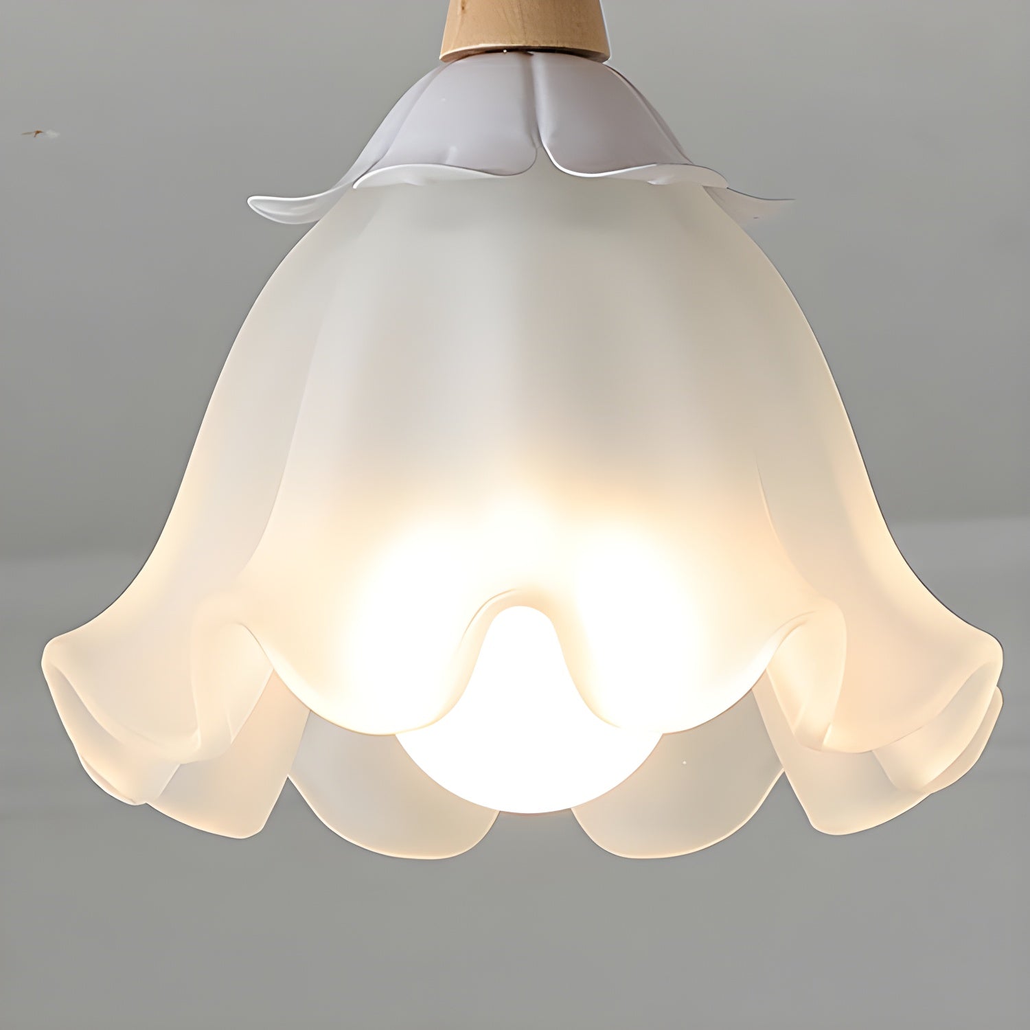 Modern Wood Semi-Flush Mount Ceiling Light with Geometric Design in Natural Color
