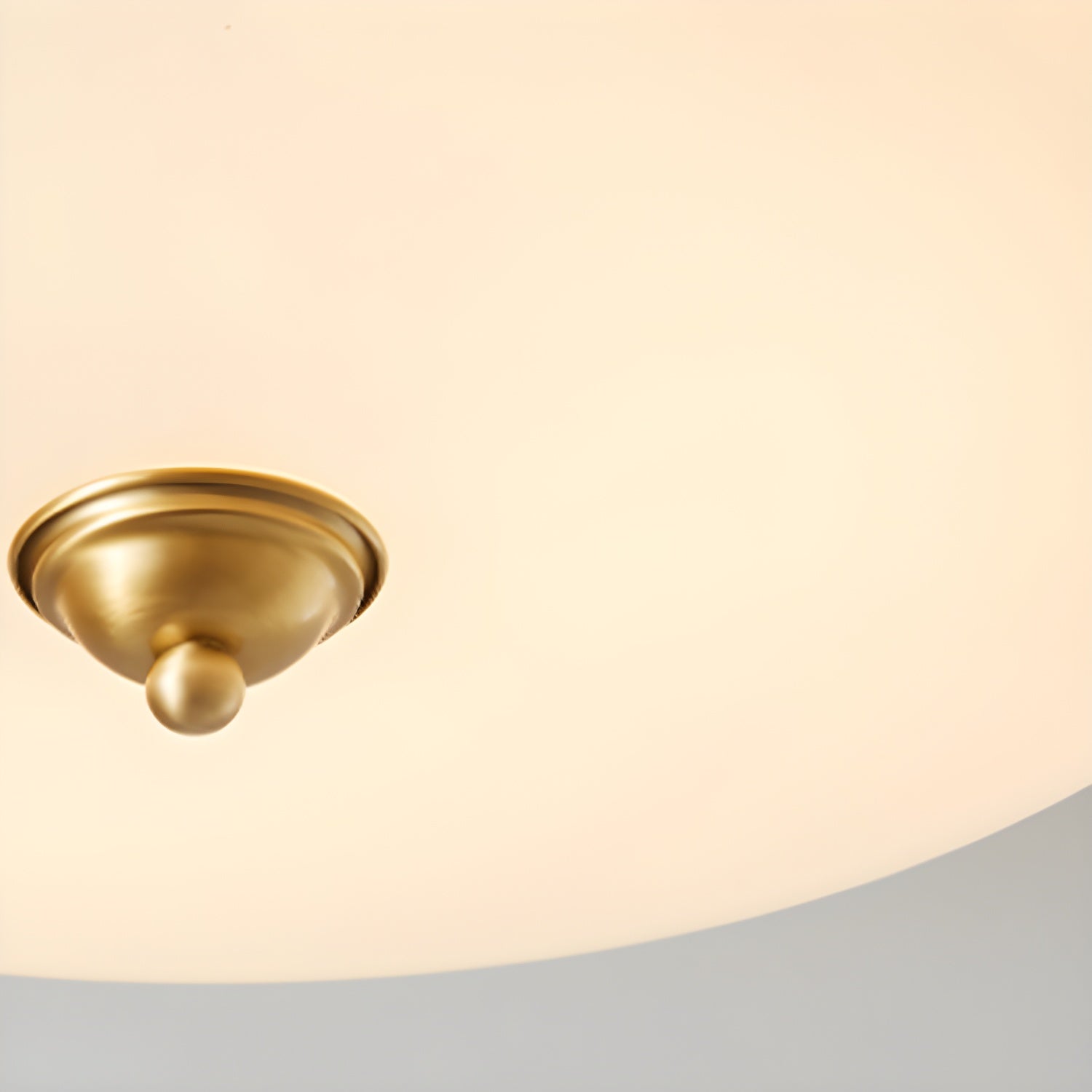 White Circle Modern Flush Mount Ceiling Light with White Glass Shade