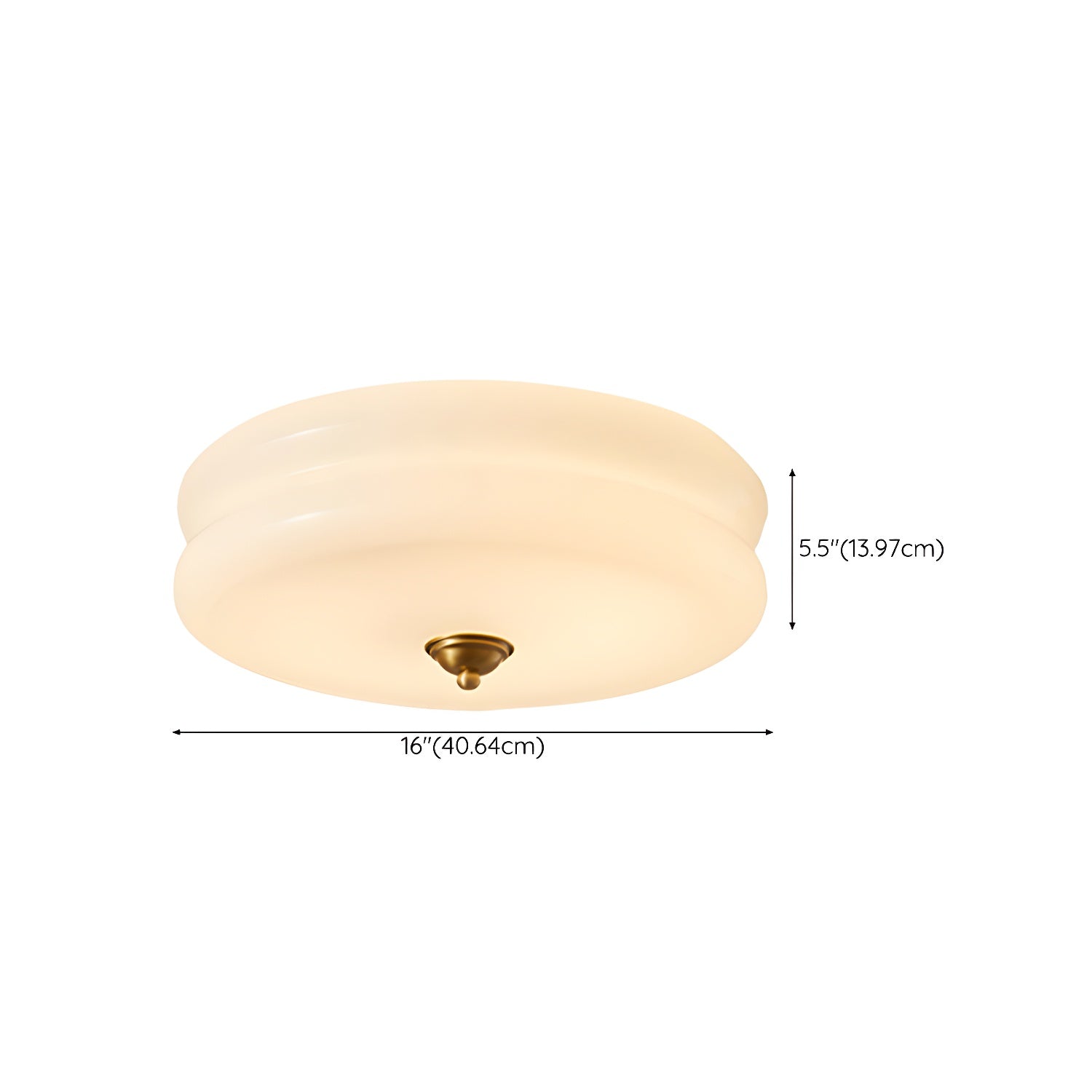 White Circle Modern Flush Mount Ceiling Light with White Glass Shade