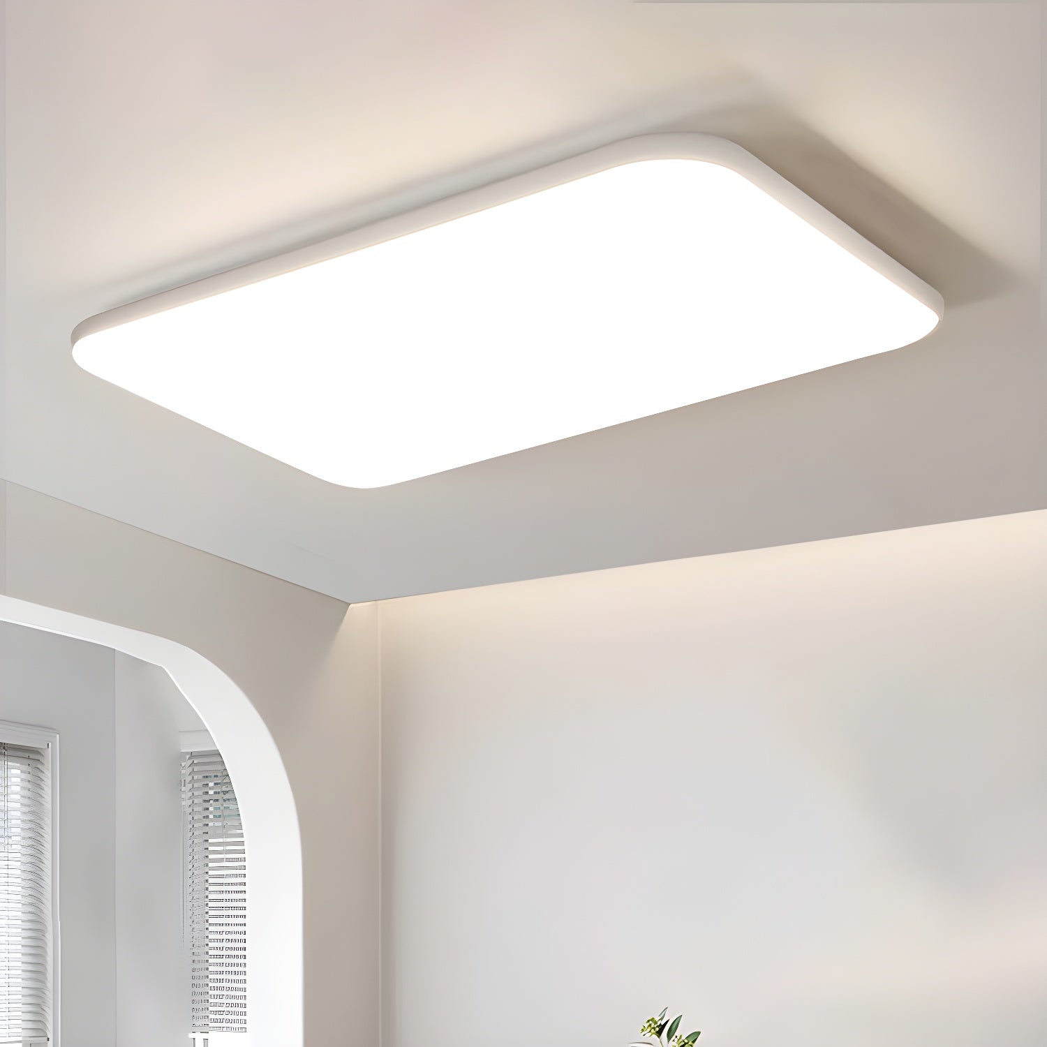 LED Flush Mount Ceiling Light in White with Acrylic Shade Modern Style