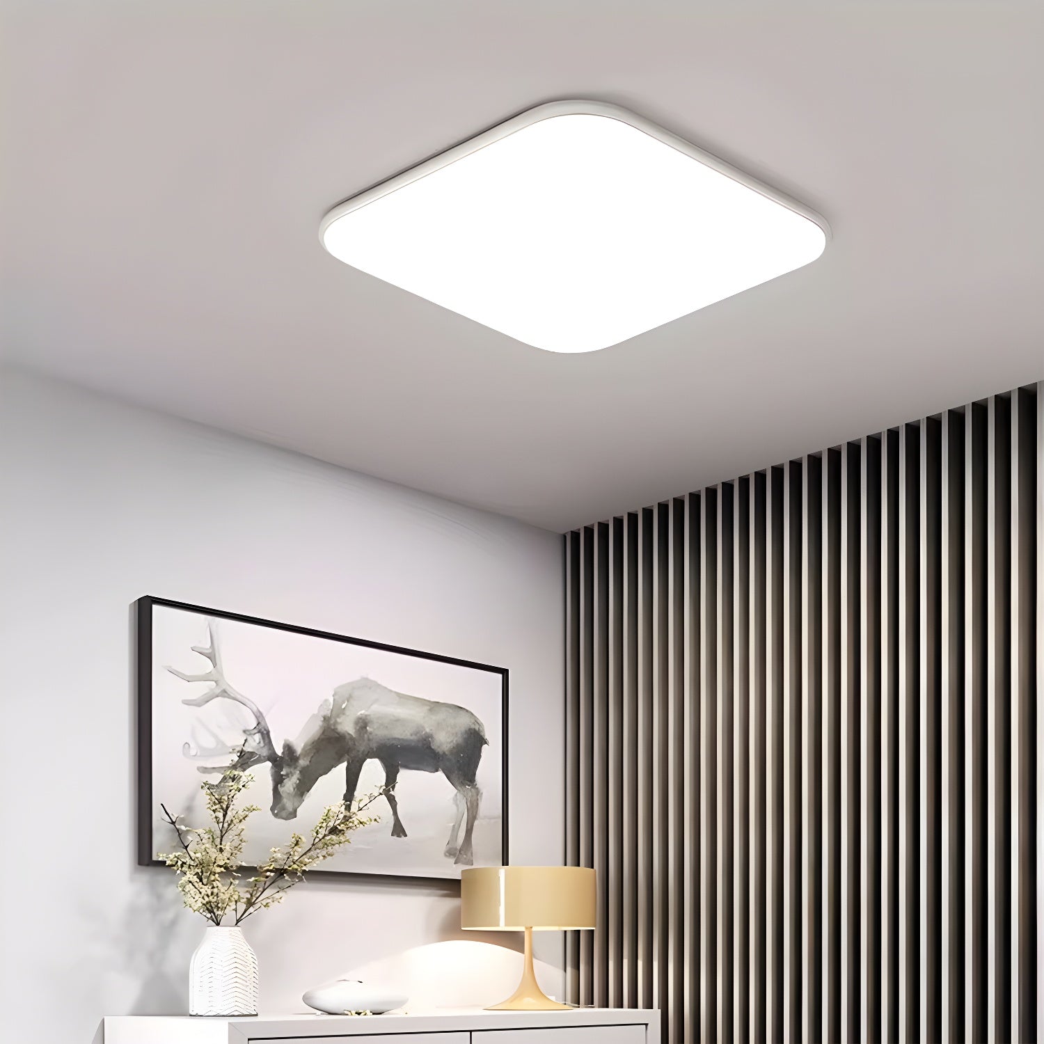 LED Flush Mount Ceiling Light in White with Acrylic Shade Modern Style