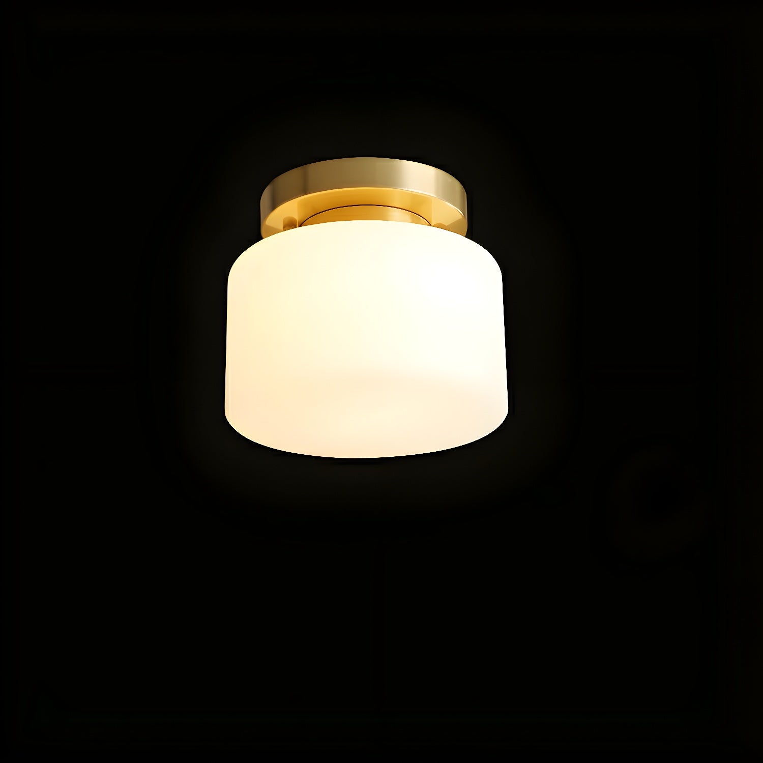 Sleek Cylinder Glass Semi-Flush Mount Ceiling Light Modern White Shade Design