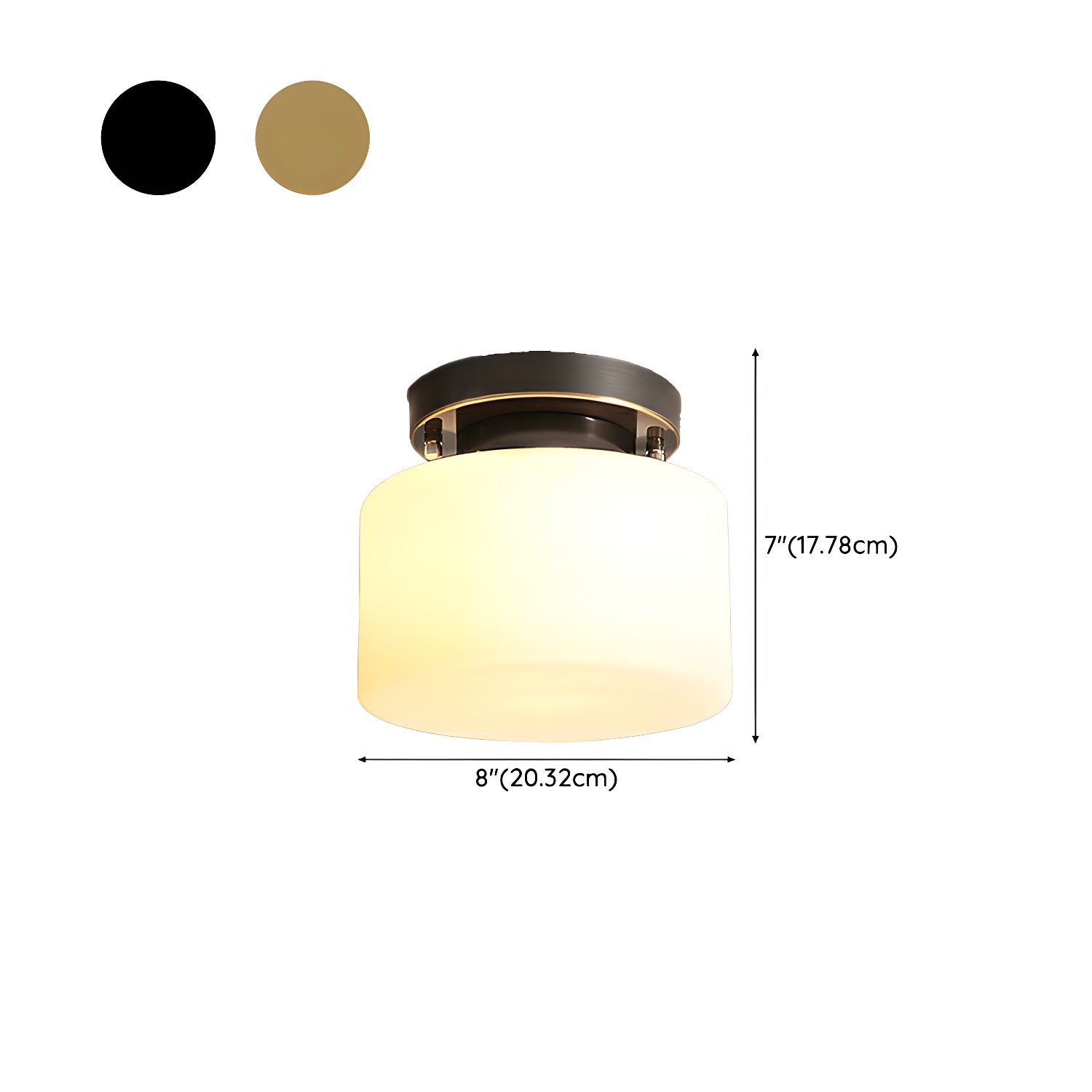 Sleek Cylinder Glass Semi-Flush Mount Ceiling Light Modern White Shade Design