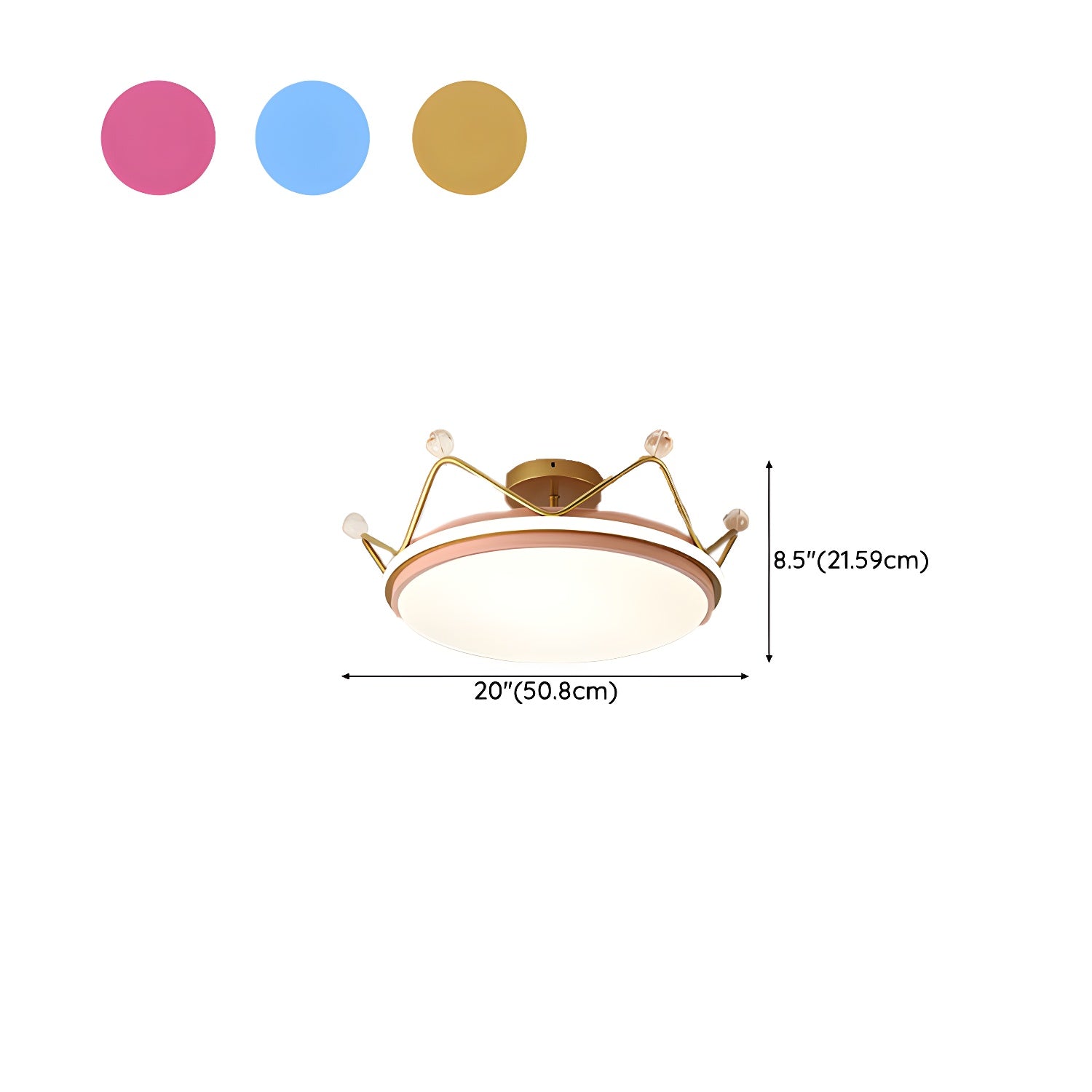 Modern LED Drum Semi-Flush Ceiling Light with White Acrylic Shade for Residential Use