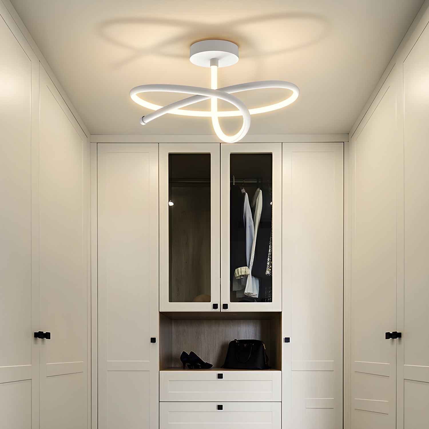 White Circle LED Ceiling Light with Silica Gel Shade - Modern Style Flush Mount for Residential Use