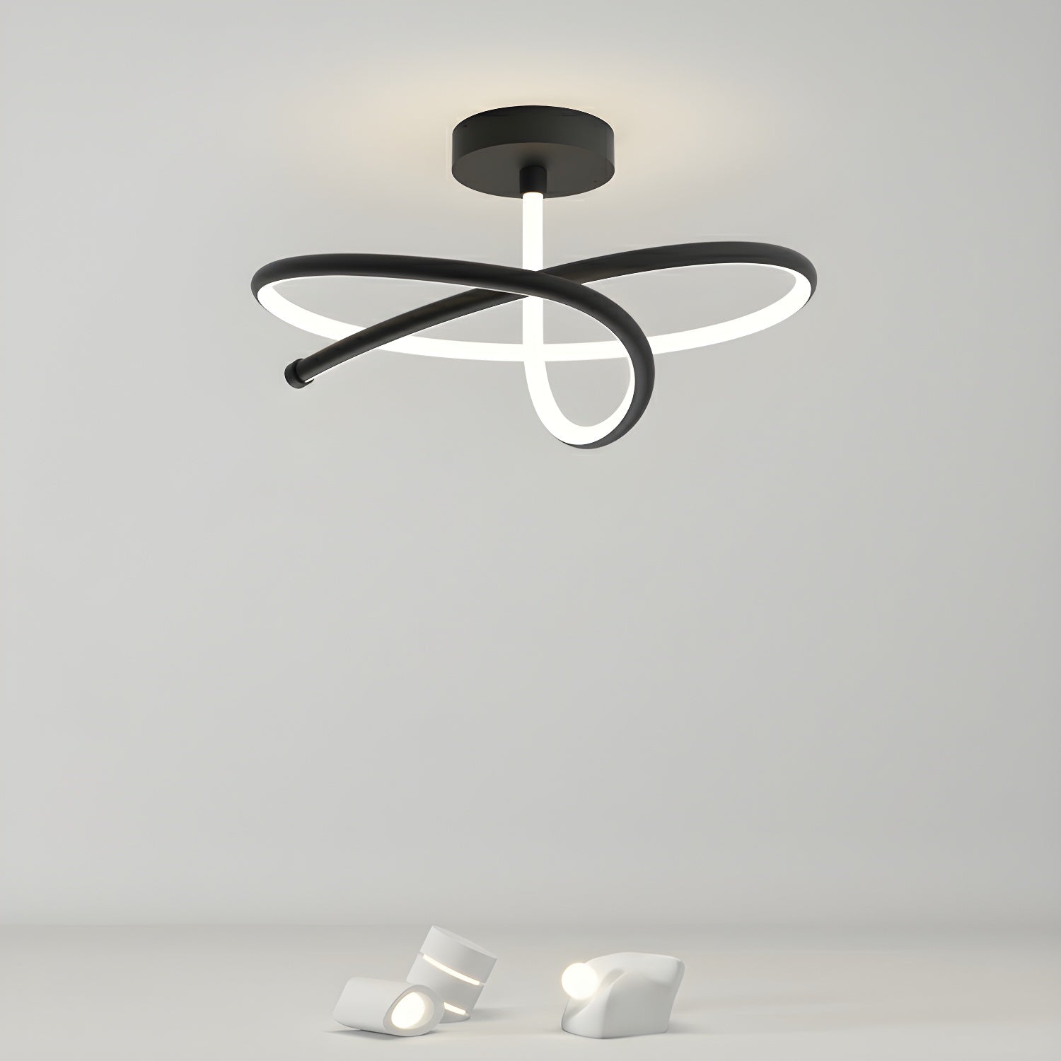 White Circle LED Ceiling Light with Silica Gel Shade - Modern Style Flush Mount for Residential Use