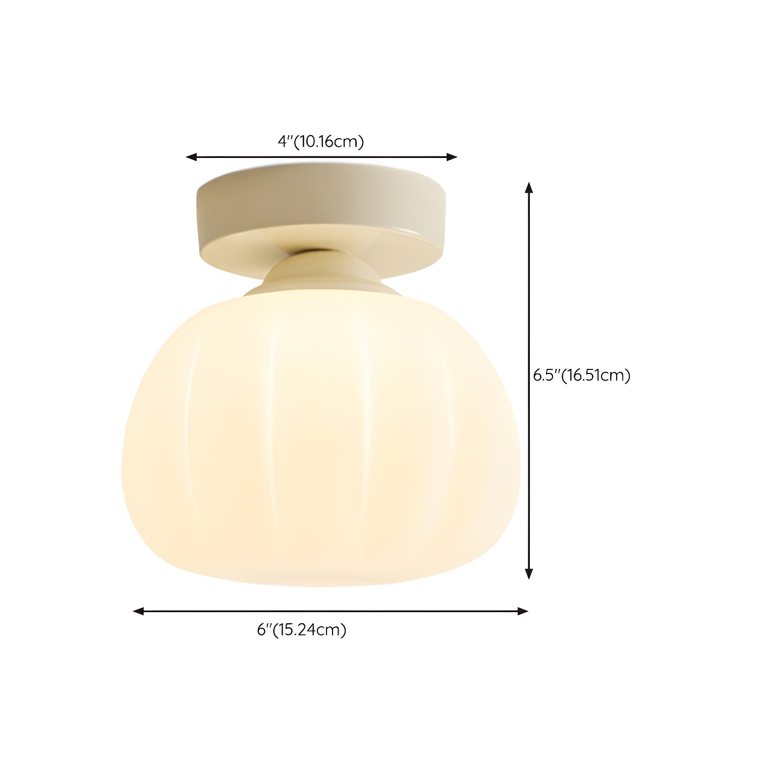 Modern White Metal Dome Semi-Flush Mount Ceiling Light with Shade, 1 Light