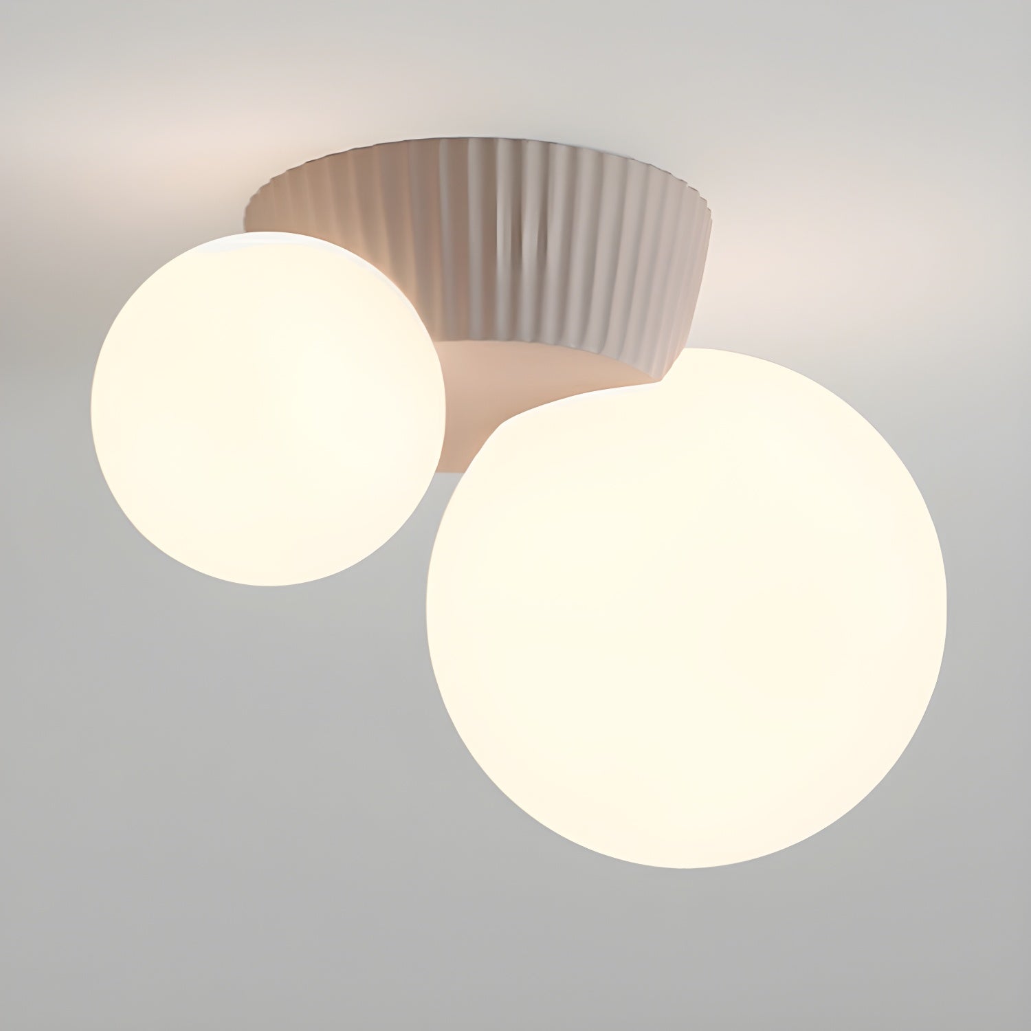Contemporary Resin Flush Mount Ball Ceiling Light with White Globe Shade