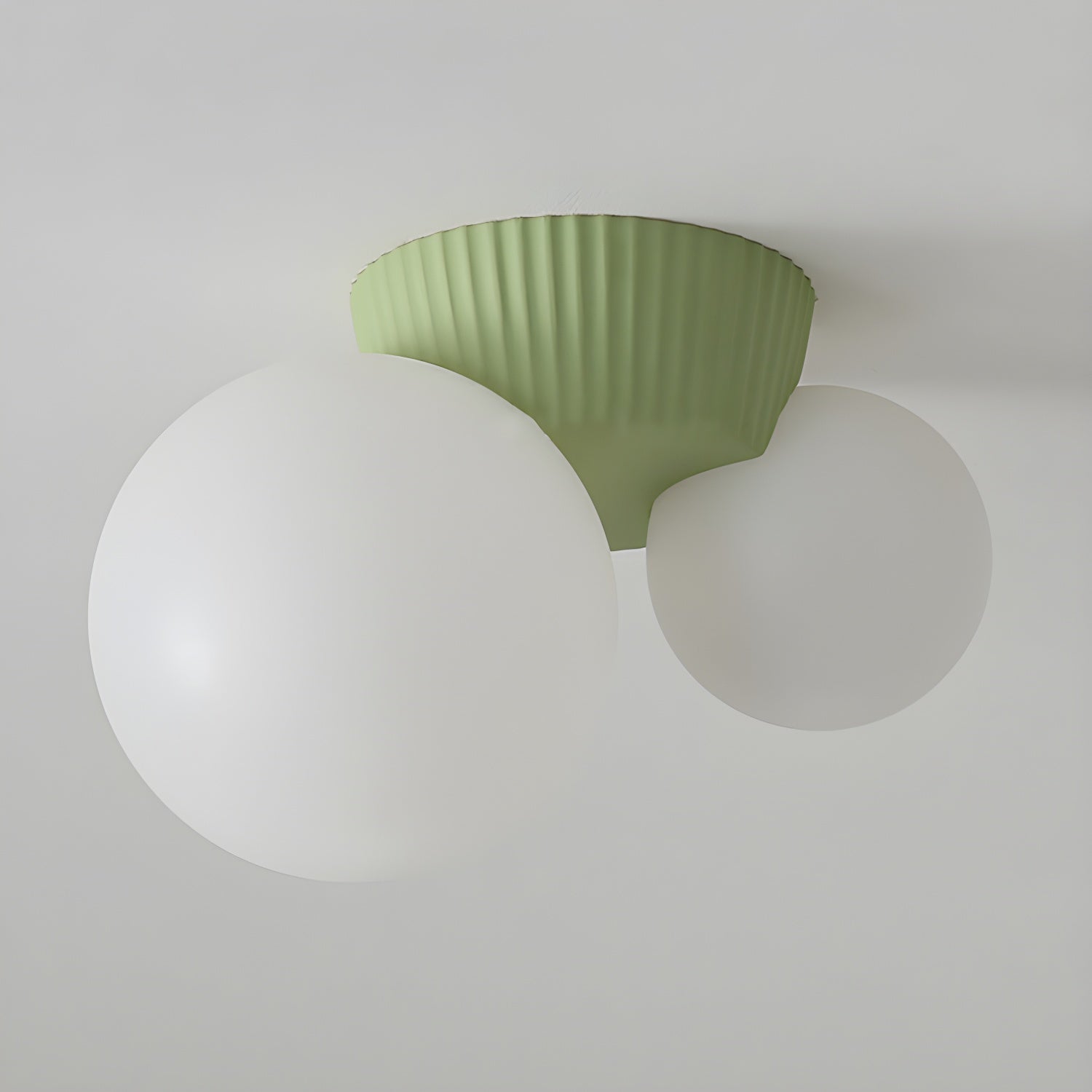 Contemporary Resin Flush Mount Ball Ceiling Light with White Globe Shade