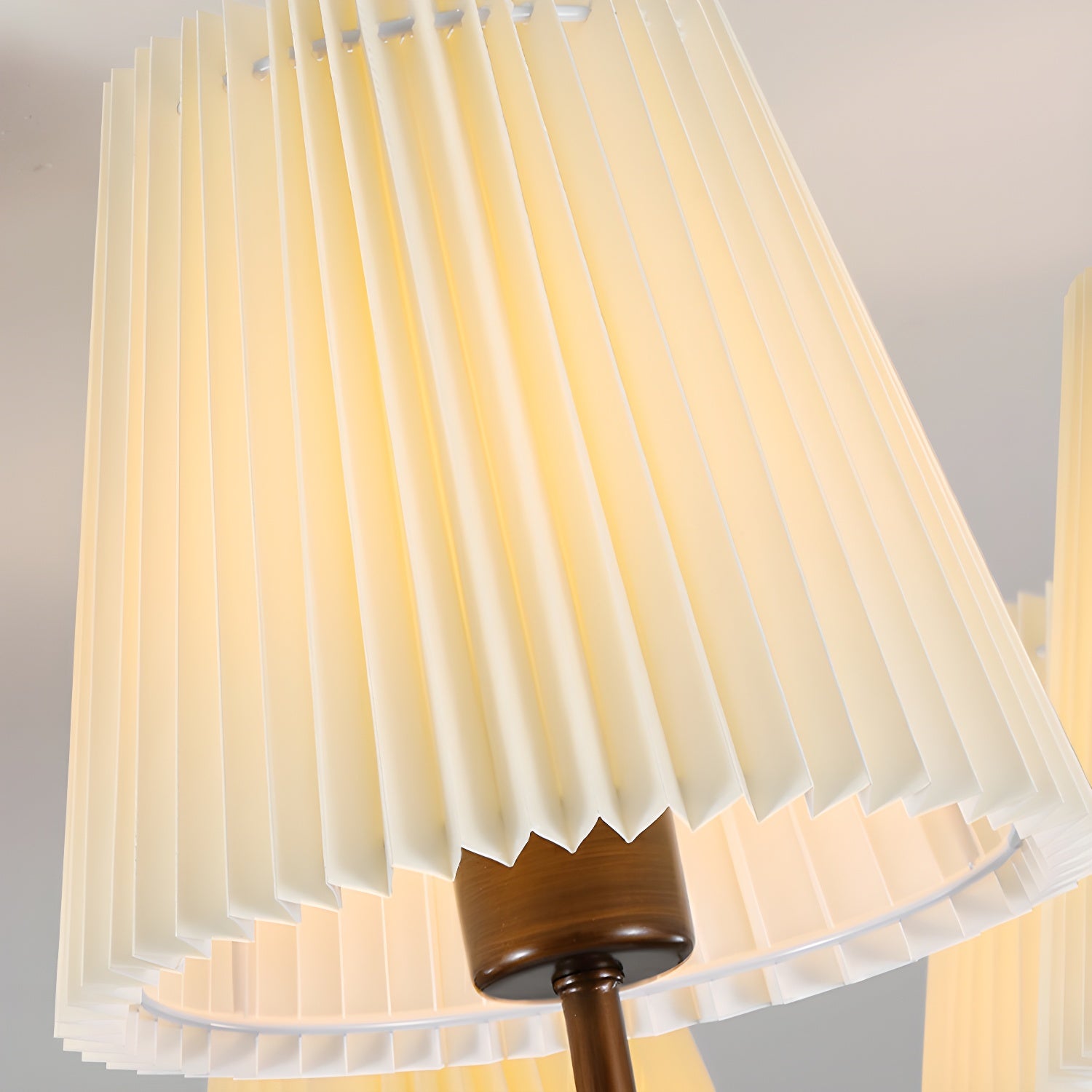 Geometric Brown Metal Semi-Flush Mount Ceiling Light with White Fabric Shade Size 25 Inch & Above