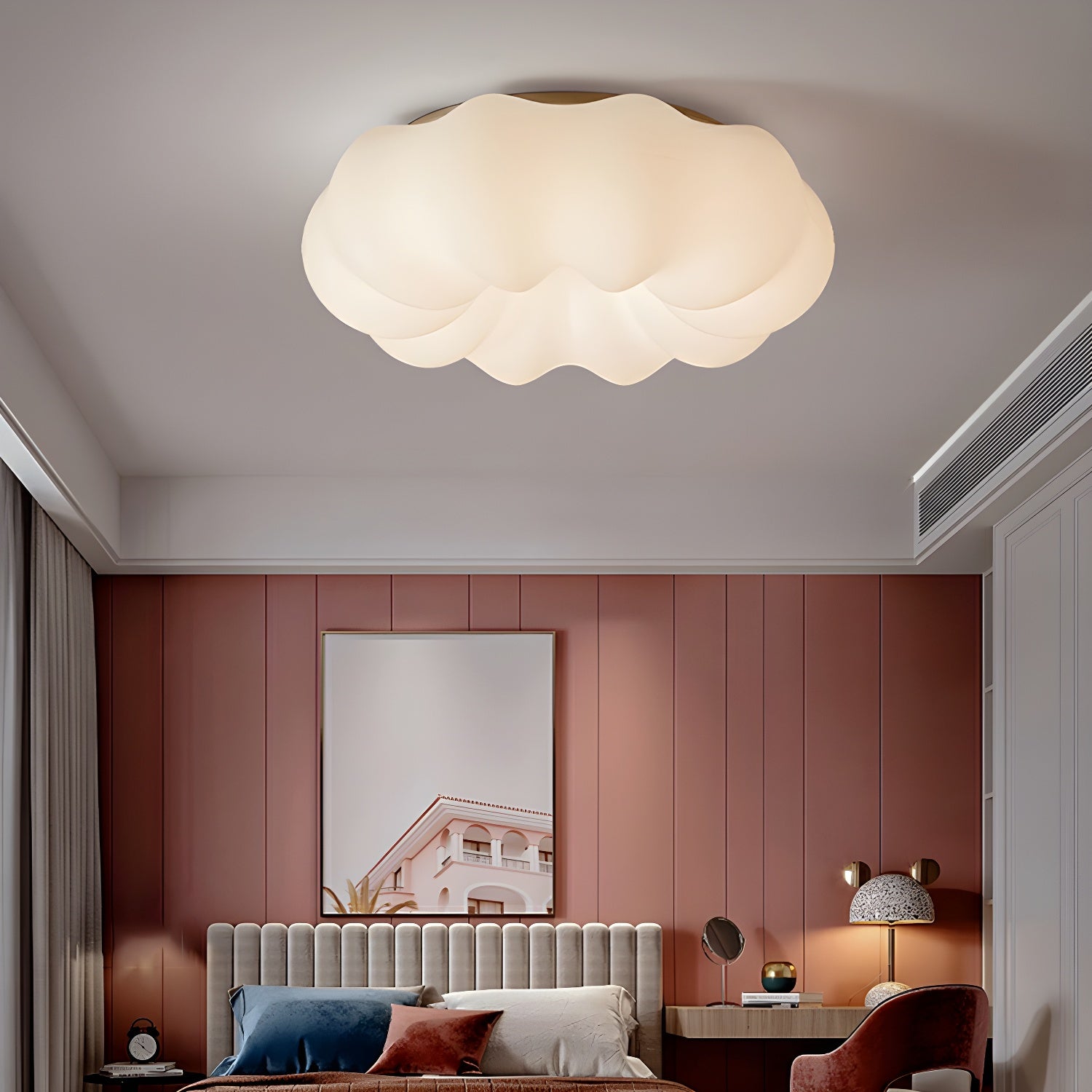 Elegant White Drum LED Flush Mount Modern Ambiance with Resin Shade