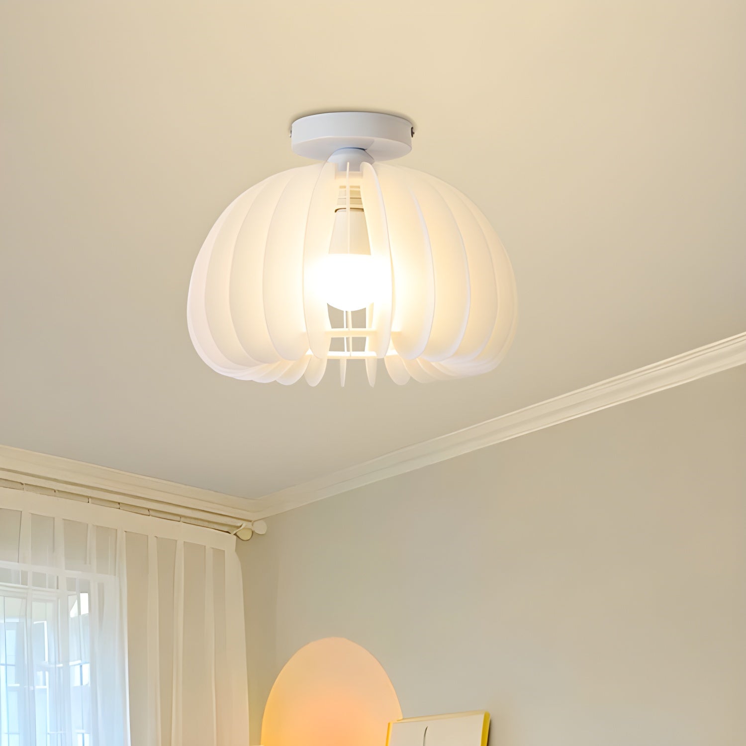 Modern Style White Drum Shape Ceiling Light for Residential Use