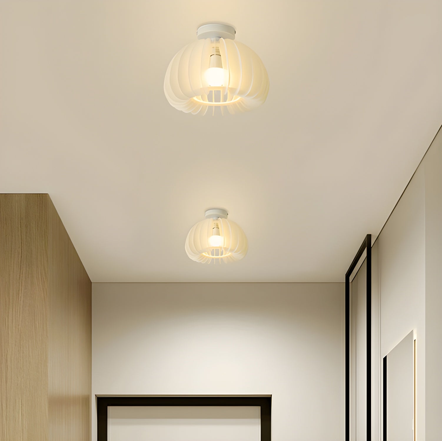 Modern Style White Drum Shape Ceiling Light for Residential Use