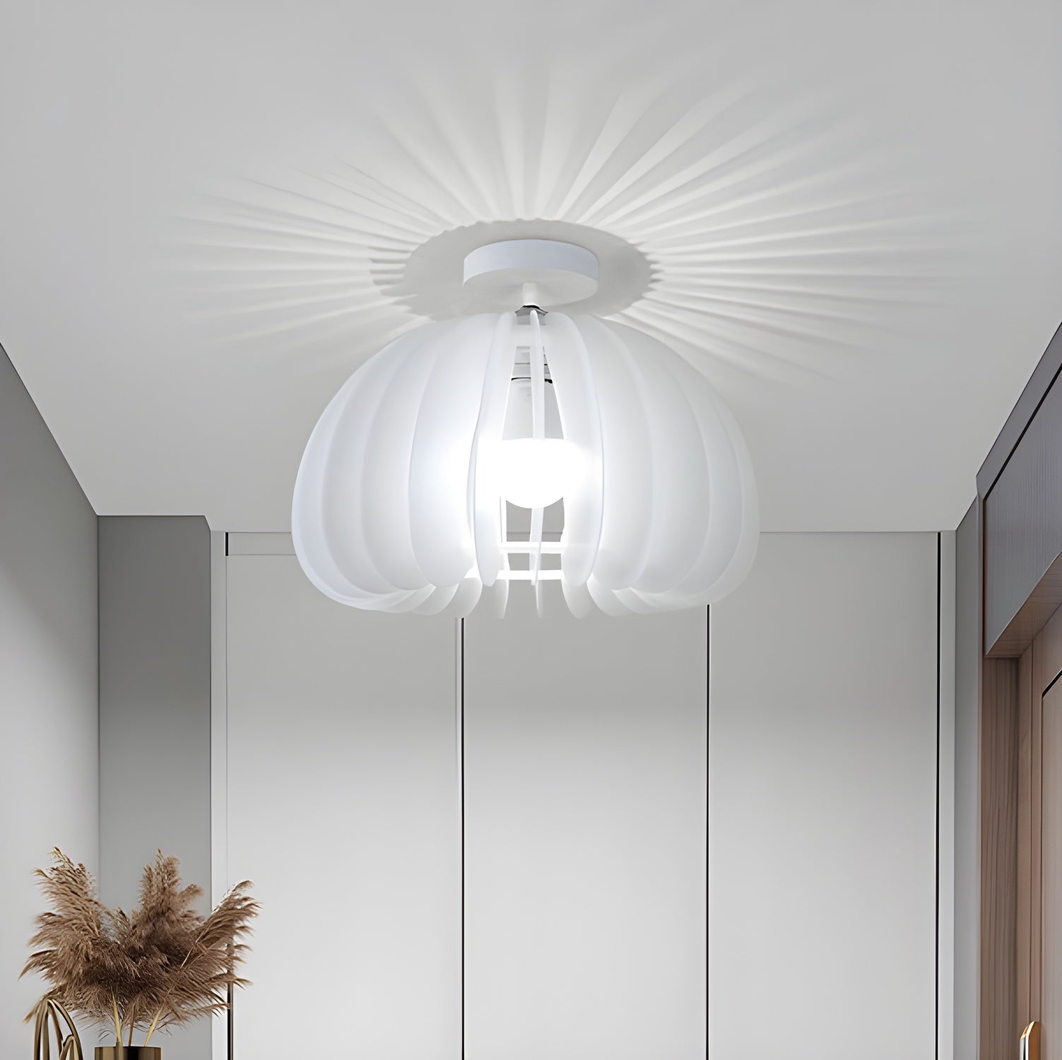 Modern Style White Drum Shape Ceiling Light for Residential Use