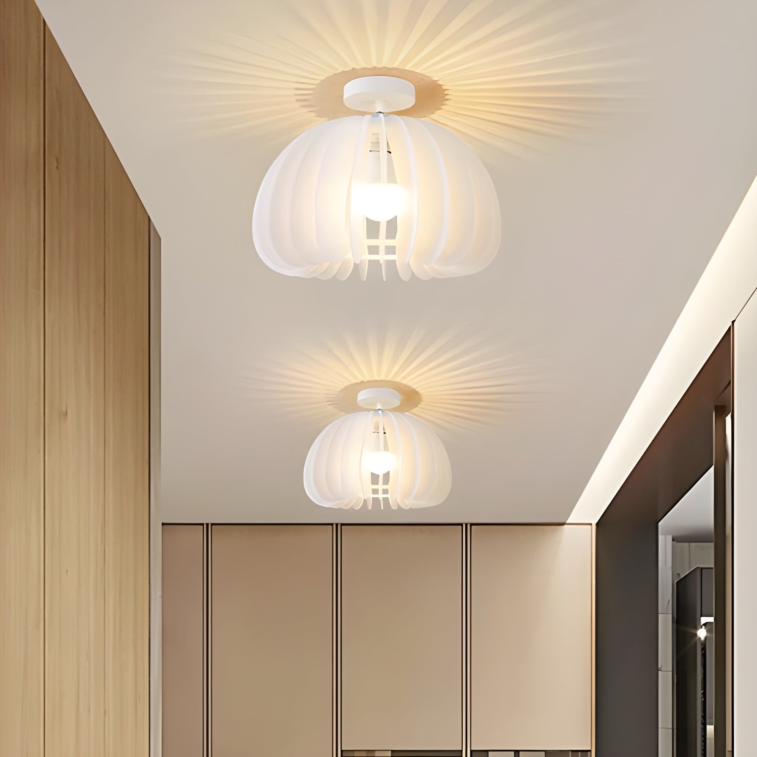Modern Style White Drum Shape Ceiling Light for Residential Use