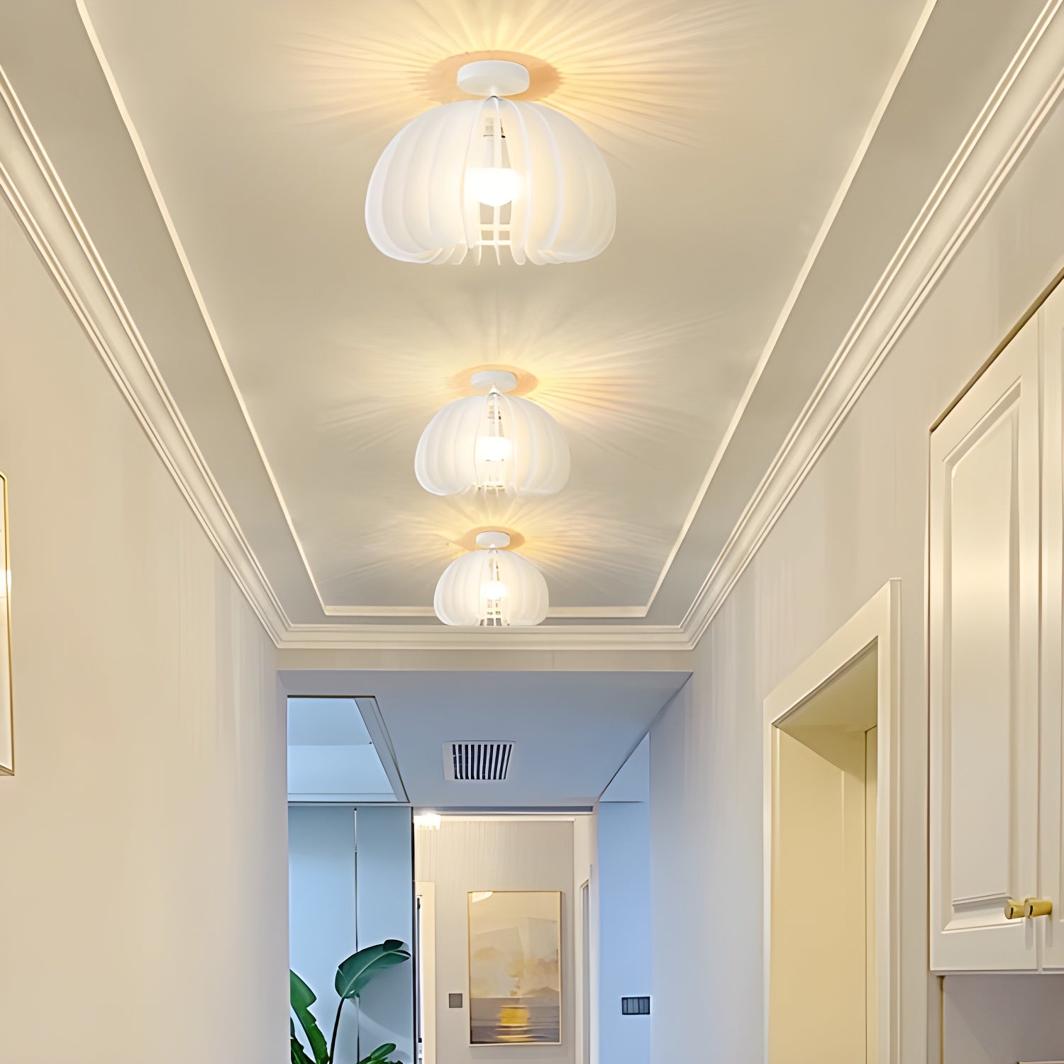 Modern Style White Drum Shape Ceiling Light for Residential Use