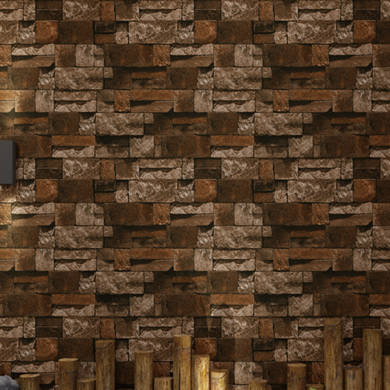 Water-Resistant Brick Look Wall Covering 20.5" by 31' Retro Wallpaper Roll for Home Decoration Amber Clearhalo 'Industrial wall decor' 'Industrial' 'Wallpaper' Wall Decor' 1025942