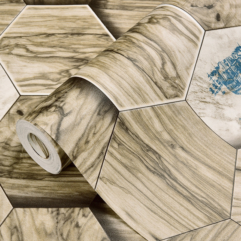 33' x 20.5" Industrial Wallpaper Roll for Coffee Shop Decor with 3D Print Wood Log Pattern in Natural Color Clearhalo 'Wall Decor' 'Wallpaper' 1026229