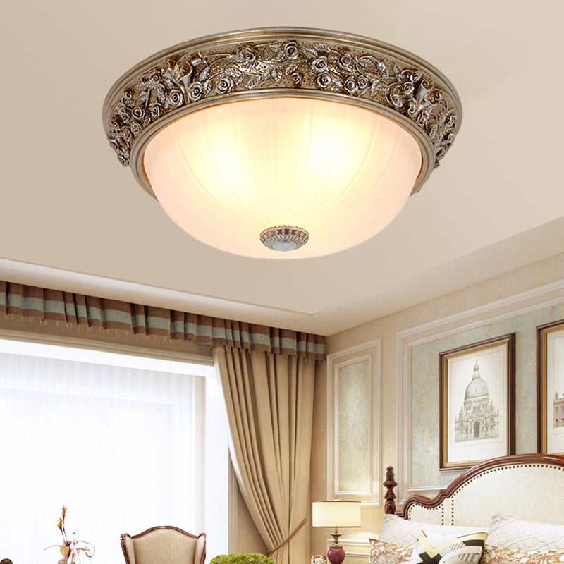 Semi-Ball Bedroom Ceiling Light Fixture Minimalism Resin 2/3-Head 13"/16" Wide Aged Silver Flush Mount Lighting Clearhalo 'Ceiling Lights' 'Close To Ceiling Lights' 'Close to ceiling' 'Flush mount' Lighting' 1030452