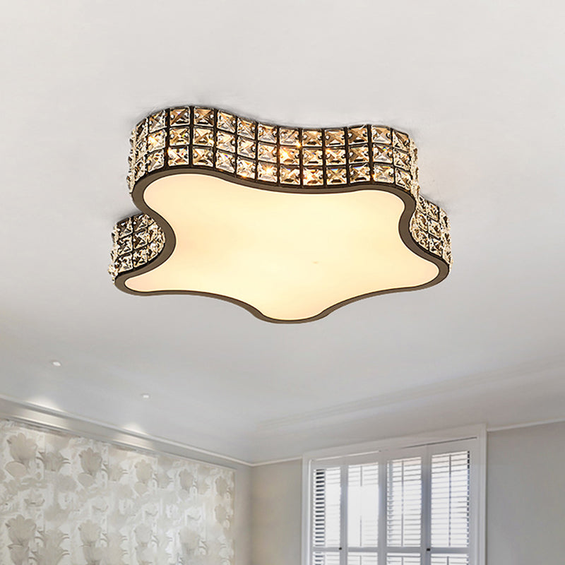 Minimalist Star Flush Ceiling Light LED Inserted Crystal Light Fixture Ceiling in Black Clearhalo 'Ceiling Lights' 'Close To Ceiling Lights' 'Close to ceiling' 'Flush mount' Lighting' 1032049