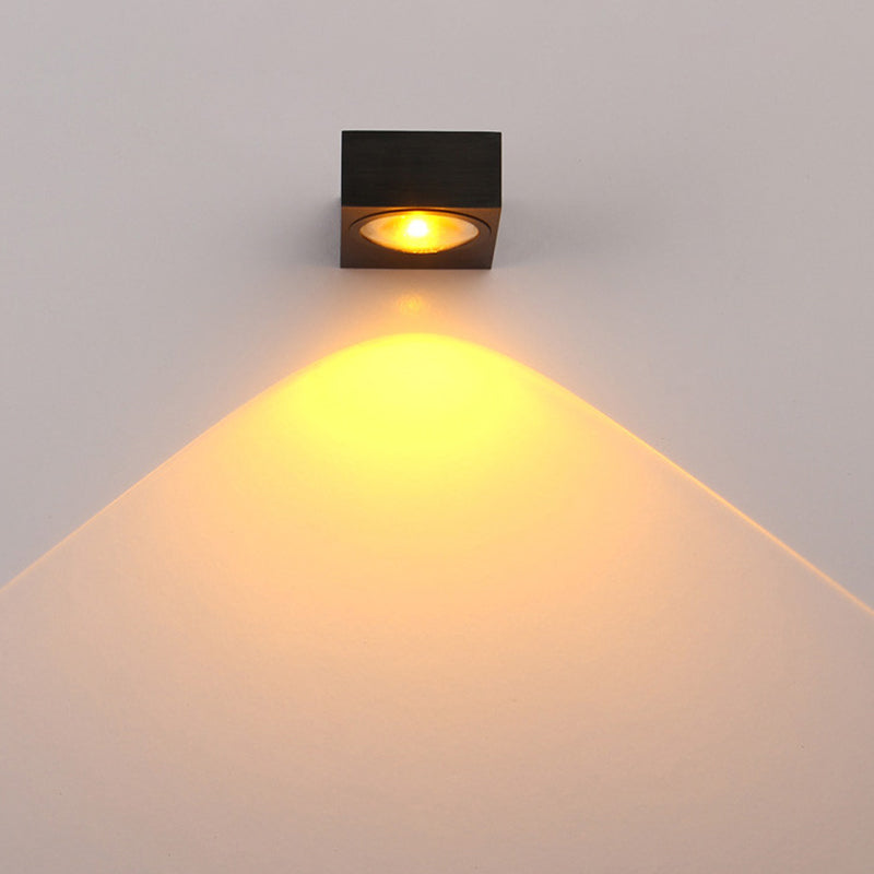 Aluminum Rectangle RGB Wall Lighting Simple Black/Brushed Silver Single/Double-Sided LED Wall Mounted Light for Corridor Black Single-sided Clearhalo 'Cast Iron' 'Glass' 'Industrial' 'Modern wall lights' 'Modern' 'Tiffany' 'Traditional wall lights' 'Wall Lamps & Sconces' 'Wall Lights' Lighting' 1033838