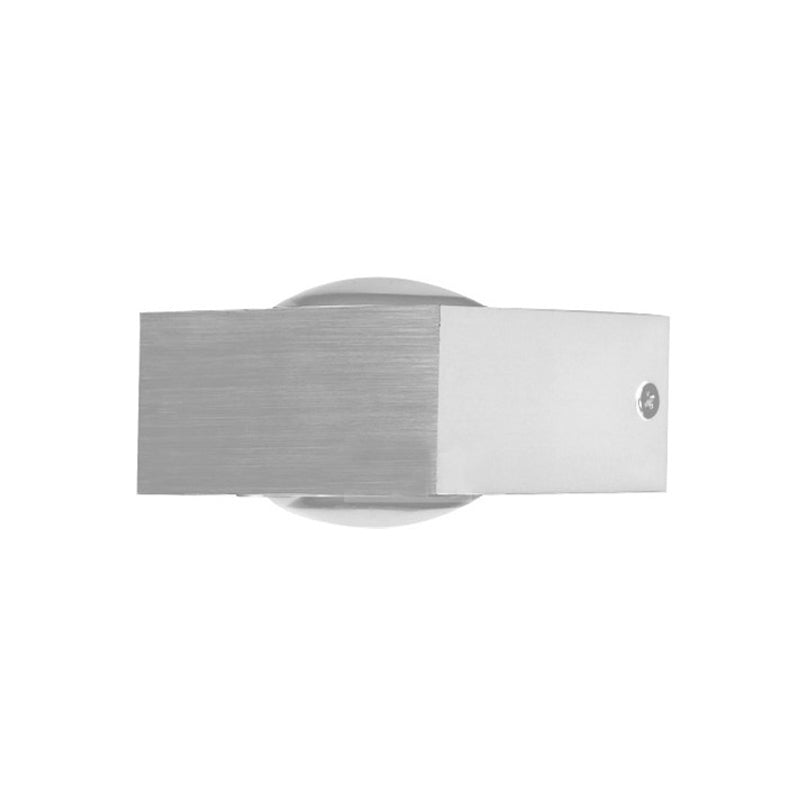 Aluminum Rectangle RGB Wall Lighting Simple Black/Brushed Silver Single/Double-Sided LED Wall Mounted Light for Corridor Clearhalo 'Cast Iron' 'Glass' 'Industrial' 'Modern wall lights' 'Modern' 'Tiffany' 'Traditional wall lights' 'Wall Lamps & Sconces' 'Wall Lights' Lighting' 1033853