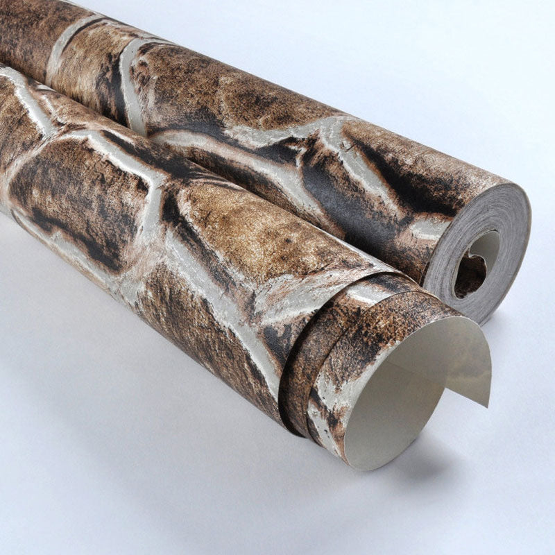 Stone Effect Wallpaper Roll for Accent Wall, Natural Color, 33'L x 20.5"W, Non-Pasted Tan Clearhalo 'Industrial wall decor' 'Industrial' 'Wallpaper' Wall Decor' 1036902