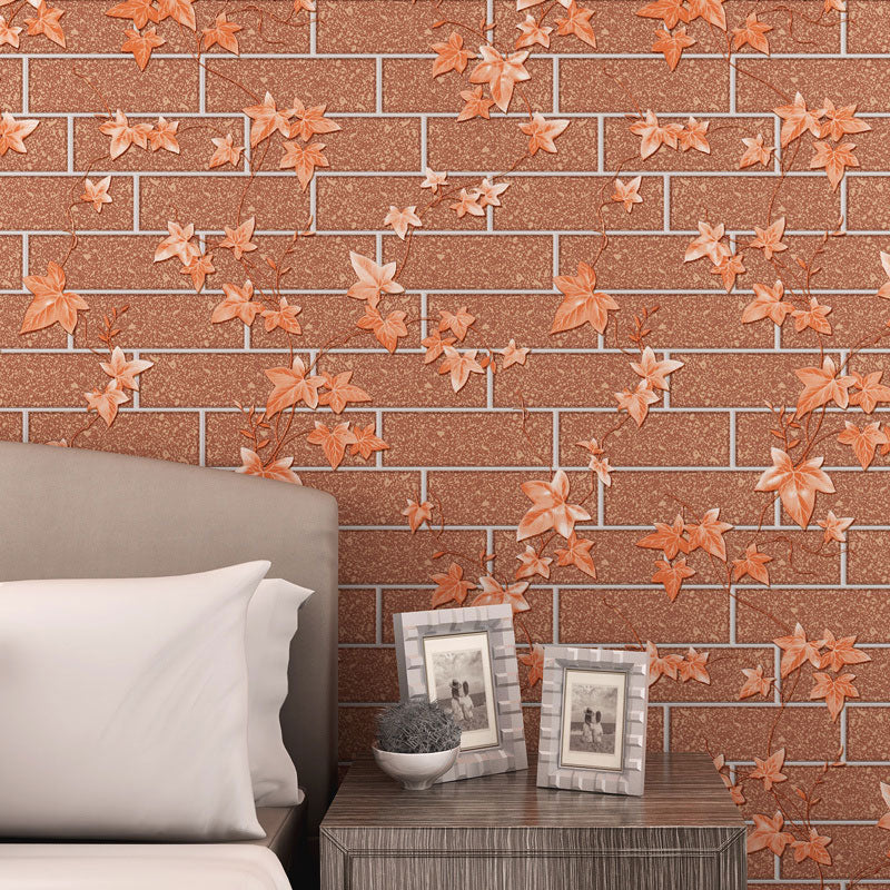 Industrial Brick Effect Wallpaper Roll in Natural Color Living Room Wall Art, 33' x 20.5" Red Brown Clearhalo 'Modern wall decor' 'Modern' 'Wallpaper' Wall Decor' 1036925