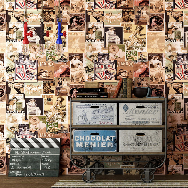 Photography Wallpaper Roll Vinyl Wall Decor in Natural Color, 33-foot x 20.5-inch, Non-Pasted Clearhalo 'Industrial wall decor' 'Industrial' 'Wallpaper' Wall Decor' 1036972