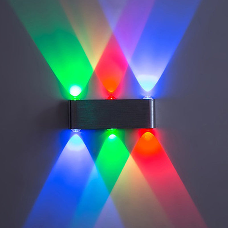 Rectangular Wall Light Fixture Modern Metallic Karaoke Room LED Sconce Light in Nickel, 7"/7.5" Width Nickel Clearhalo 'Cast Iron' 'Glass' 'Industrial' 'Modern wall lights' 'Modern' 'Tiffany' 'Traditional wall lights' 'Wall Lamps & Sconces' 'Wall Lights' Lighting' 1040834
