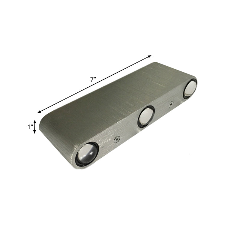 Rectangular Wall Light Fixture Modern Metallic Karaoke Room LED Sconce Light in Nickel, 7"/7.5" Width Clearhalo 'Cast Iron' 'Glass' 'Industrial' 'Modern wall lights' 'Modern' 'Tiffany' 'Traditional wall lights' 'Wall Lamps & Sconces' 'Wall Lights' Lighting' 1040837