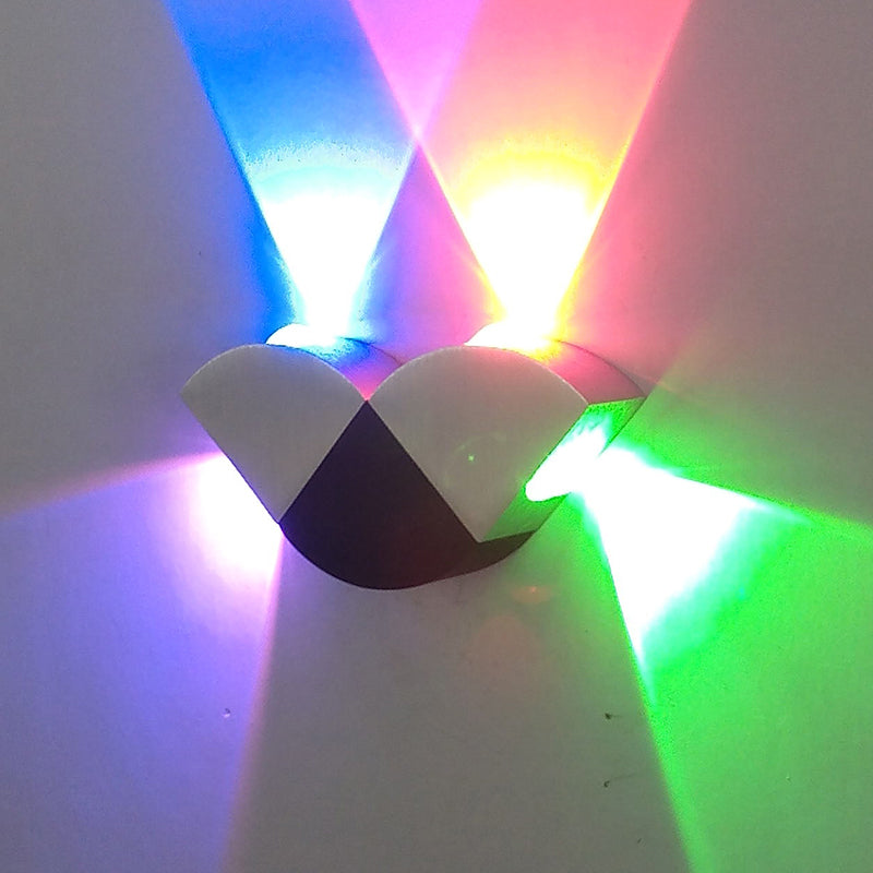 Butterfly Wall Mount Lighting Modern Stylish Aluminum Black and Silver LED Sconce Light in Multicolored/Blue/Red Light Clearhalo 'Cast Iron' 'Glass' 'Industrial' 'Modern wall lights' 'Modern' 'Tiffany' 'Traditional wall lights' 'Wall Lamps & Sconces' 'Wall Lights' Lighting' 1040900