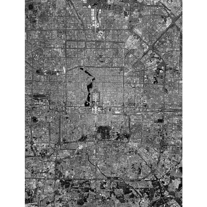 Dark Grey Urban Map Mural Wallpaper Stain-Resistant Wall Covering for Accent Wall Clearhalo 'Wall Decor' 'Wall Mural' 1041419