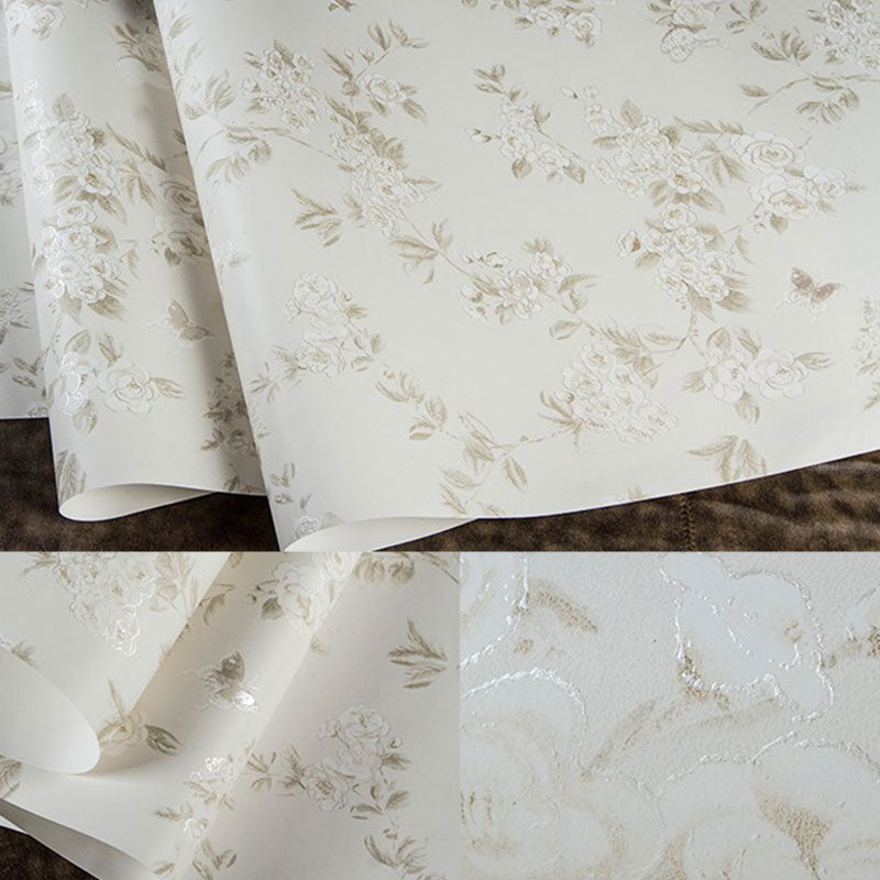 Natural Color Countryside Wall Decor 57.1 sq ft. Dense Flower Design Wallpaper Roll for Accent Wall Clearhalo 'Country wall decor' 'Rustic' 'Wallpaper' Wall Decor' 1042159