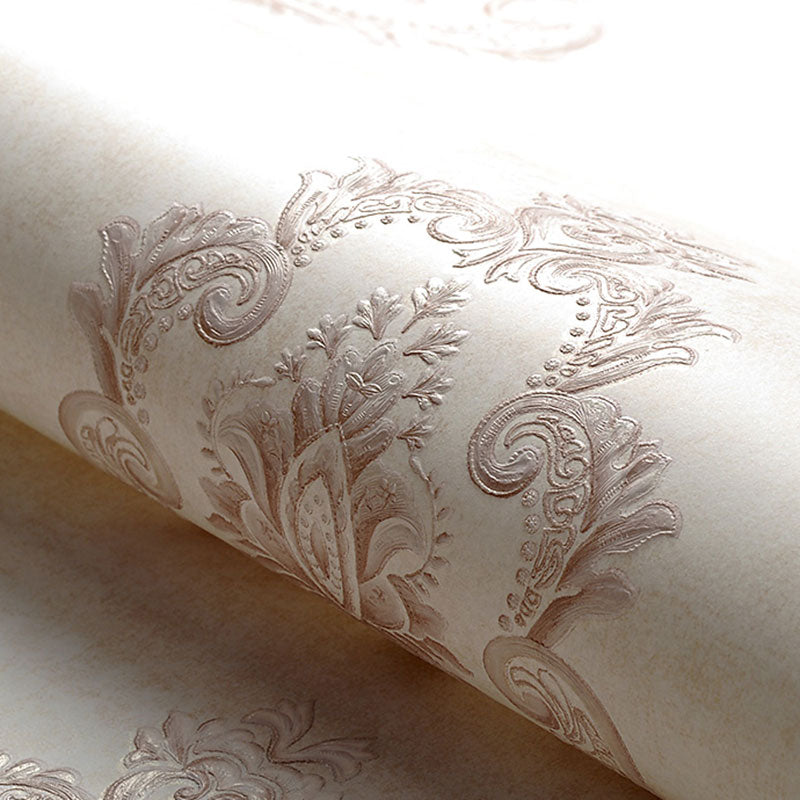 Nostalgic Blossoms Wall Decor in Soft Color Bedroom Wallpaper Roll, Non-Pasted, 33' by 20.5" Coffee Clearhalo 'Vintage wall decor' 'Vintage' 'Wallpaper' Wall Decor' 1049201