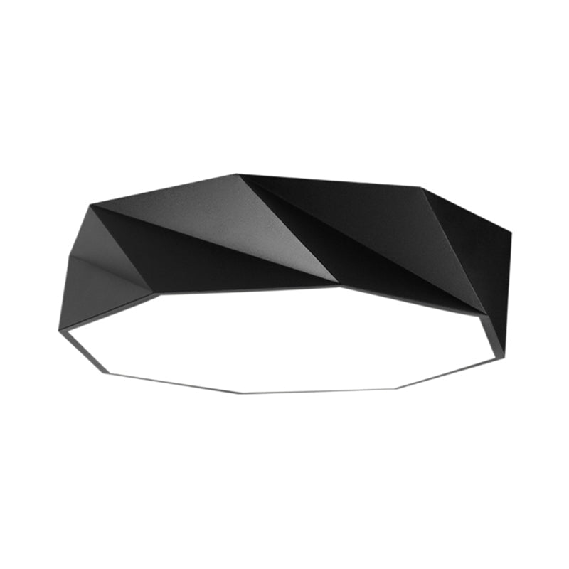 Concave/Convex Shape Metal Flush Mount Lighting Modern Led White/Black Flush Ceiling Mount, 16"/19.5"/23.5" Wide Clearhalo 'Ceiling Lights' 'Close To Ceiling Lights' 'Close to ceiling' 'Flush mount' Lighting' 106110