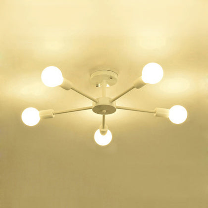 Nordic Metal Sputnik Ceiling Flush Mount Light 5/10 Lights White/Black Bedroom Semi Flush Ceiling Light Clearhalo 'Ceiling Lights' 'Close To Ceiling Lights' 'Close to ceiling' 'Semi-flushmount' Lighting' 106146