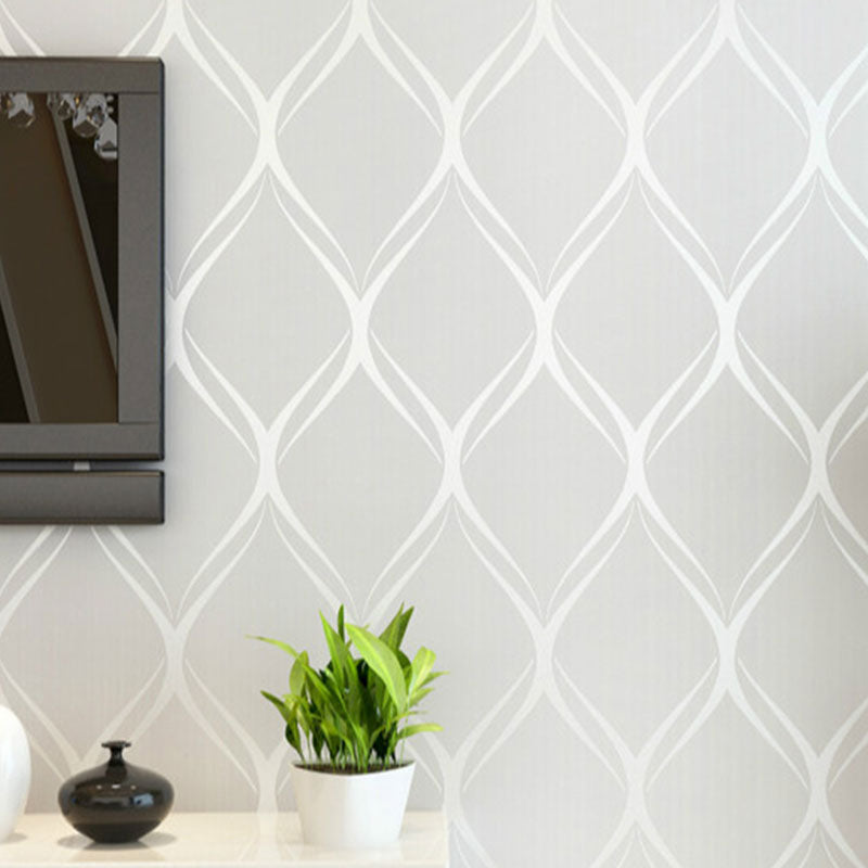 Minimalist Wall Covering in Soft Color Lines and Harlequin Wallpaper, 20.5"W x 33'L White Clearhalo 'Modern wall decor' 'Modern' 'Wallpaper' Wall Decor' 1062015