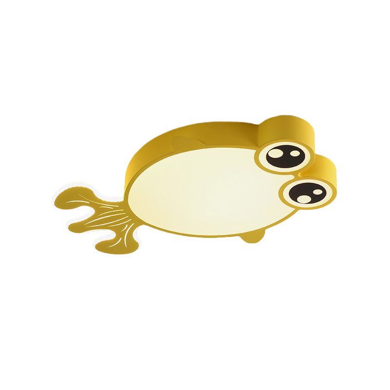 Acrylic Goldfish Flush Light Fixture Cartoon LED Flush Ceiling Lamp in Pink/Yellow for Kids Bedroom Clearhalo 'Ceiling Lights' 'Close To Ceiling Lights' 'Close to ceiling' 'Flush mount' Lighting' 1062379