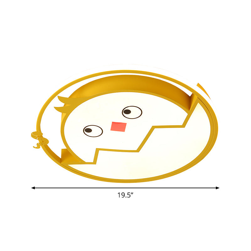 Broken Shell Chicken Flush Lamp Fixture Cartoon Acrylic LED Bedroom Flush Mount in Yellow, White/Warm Light Clearhalo 'Ceiling Lights' 'Close To Ceiling Lights' 'Close to ceiling' 'Flush mount' Lighting' 1062396