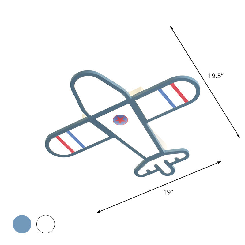 Plane Shaped Flushmount Light Cartoon Acrylic LED Bedroom Flush Mounted Lamp in White/Blue Clearhalo 'Ceiling Lights' 'Close To Ceiling Lights' 'Close to ceiling' 'Flush mount' Lighting' 1062449