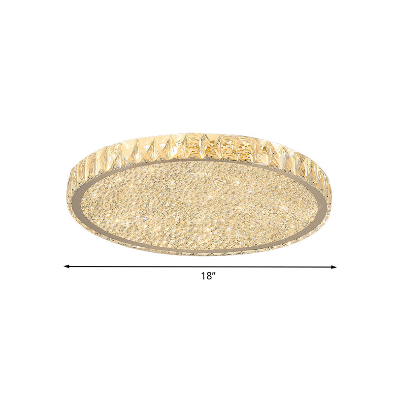 Clear Beveled Crystal Round Ceiling Flush Mount Minimal LED Flushmount Lighting for Bedroom Clearhalo 'Ceiling Lights' 'Close To Ceiling Lights' 'Close to ceiling' 'Flush mount' Lighting' 1062692