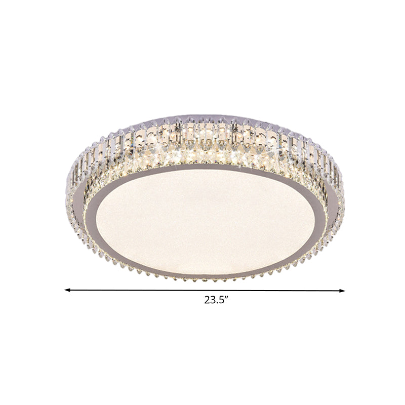 Round Bedroom Ceiling Flush Mount Clear Crystal Block LED Simplicity Flush Lighting Clearhalo 'Ceiling Lights' 'Close To Ceiling Lights' 'Close to ceiling' 'Flush mount' Lighting' 1062712