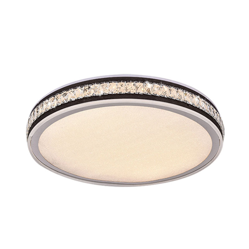 Black Finish Round Flushmount Ceiling Lamp Minimal LED Crystal Flush Mount Fixture Clearhalo 'Ceiling Lights' 'Close To Ceiling Lights' 'Close to ceiling' 'Flush mount' Lighting' 1062723