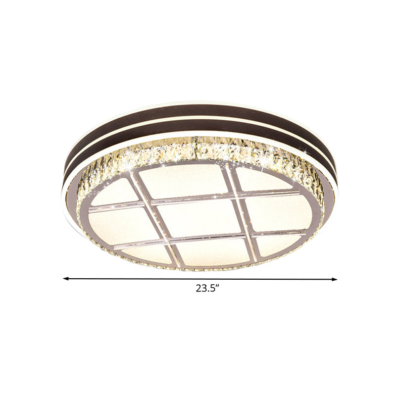 Modern Round Ceiling Mounted Fixture Crystal Block LED Bedroom Flush Lighting in Brown Clearhalo 'Ceiling Lights' 'Close To Ceiling Lights' 'Close to ceiling' 'Flush mount' Lighting' 1062736