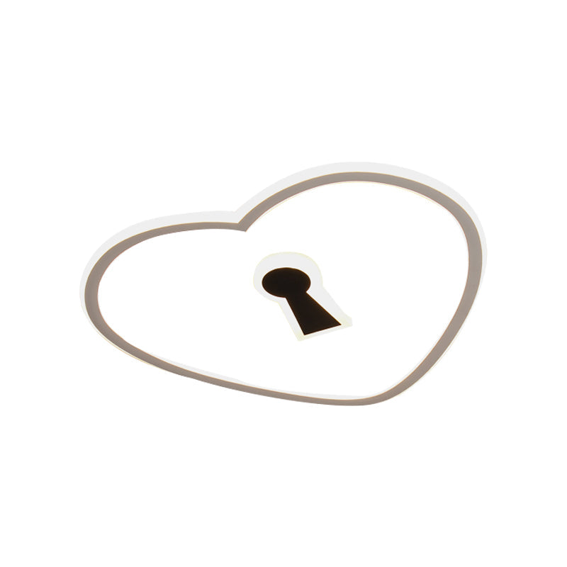 Minimalist Loving Heart Iron Flush Mount Ultrathin LED Ceiling Light in Pink/White for Bedroom Clearhalo 'Ceiling Lights' 'Close To Ceiling Lights' 'Close to ceiling' 'Flush mount' Lighting' 1062897