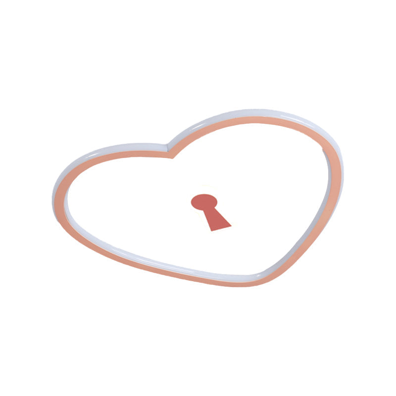 Minimalist Loving Heart Iron Flush Mount Ultrathin LED Ceiling Light in Pink/White for Bedroom Clearhalo 'Ceiling Lights' 'Close To Ceiling Lights' 'Close to ceiling' 'Flush mount' Lighting' 1062902