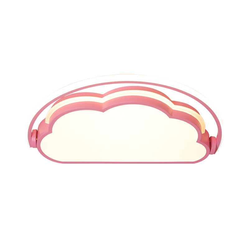 Cloud Kids Bedroom Flush Mount Lamp Acrylic Cartoon LED Ceiling Light Fixture in Pink/White/Blue Clearhalo 'Ceiling Lights' 'Close To Ceiling Lights' 'Close to ceiling' 'Flush mount' Lighting' 1062925